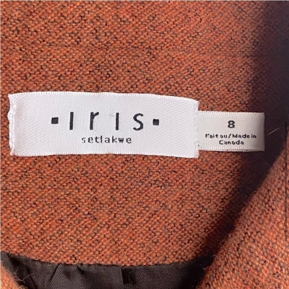 Iris Setlakwe Orange Wool Short Sleeve Button Up Blazer Jacket 8 - Picture 5 of 13